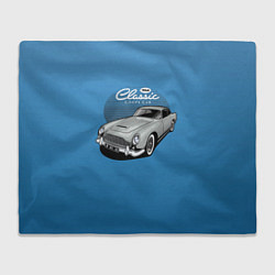 Плед флисовый Blue retro car, цвет: 3D-велсофт