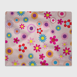 Плед флисовый Мультяшные цветочки, цвет: 3D-велсофт