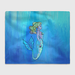 Плед флисовый Русалка с блестящим хвостом под водой, цвет: 3D-велсофт