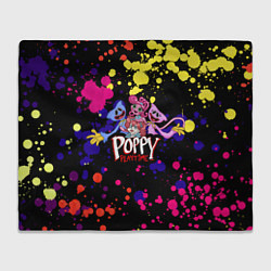 Плед флисовый Poppy Playtime Huggy, Kissy, Poppy, Mommy Long Leg, цвет: 3D-велсофт