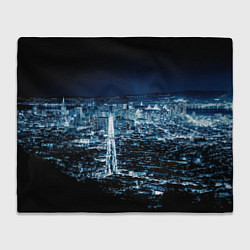 Плед флисовый Ночной город night city, цвет: 3D-велсофт