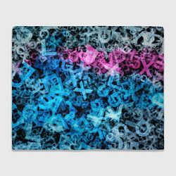 Плед флисовый Хаос из букв, цвет: 3D-велсофт