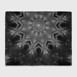 Плед флисовый Серый геометрический орнамент-калейдоскоп, цвет: 3D-велсофт