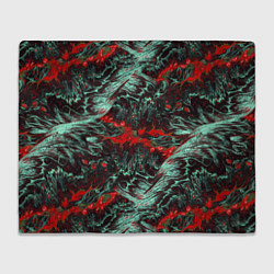 Плед флисовый Красно-Белая Вулканическая Лава, цвет: 3D-велсофт