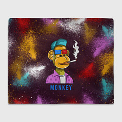 Плед флисовый Nft token art Monkey, цвет: 3D-велсофт