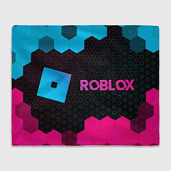 Плед флисовый Roblox Neon Gradient, цвет: 3D-велсофт