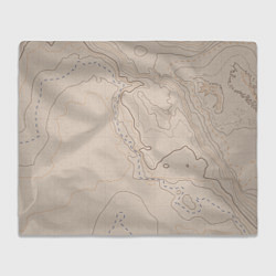 Плед флисовый Песчаная Топографическая Карта, цвет: 3D-велсофт