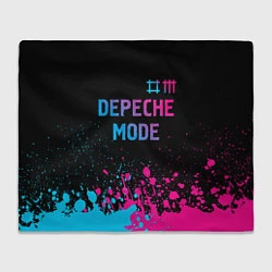 Плед флисовый Depeche Mode Neon Gradient, цвет: 3D-велсофт