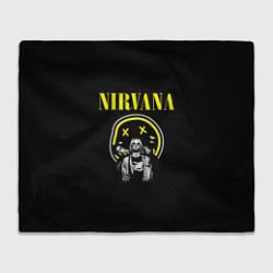 Плед флисовый NIRVANA логотип и исполнители, цвет: 3D-велсофт