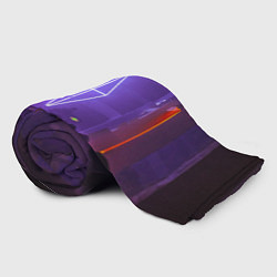 Плед флисовый Неоновое помещение с людьми - Фиолетовый, цвет: 3D-велсофт — фото 2