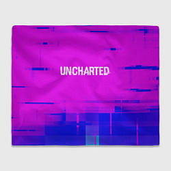 Плед флисовый Uncharted Glitch Text Effect, цвет: 3D-велсофт
