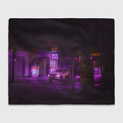 Плед флисовый Неоновый ночной переход - Фиолетовый, цвет: 3D-велсофт