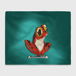 Плед флисовый Странная красная лягушка, цвет: 3D-велсофт