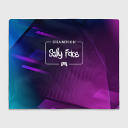 Плед флисовый Sally Face Gaming Champion: рамка с лого и джойсти, цвет: 3D-велсофт