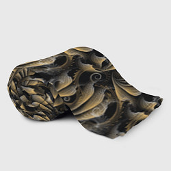 Плед флисовый Золотистые абстрактные узоры, цвет: 3D-велсофт — фото 2