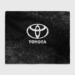 Плед флисовый Toyota с потертостями на темном фоне, цвет: 3D-велсофт