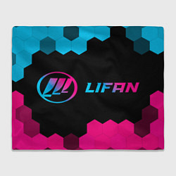 Плед флисовый Lifan Neon Gradient, цвет: 3D-велсофт