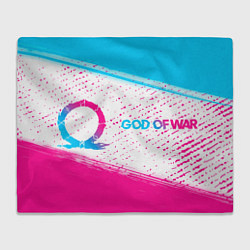 Плед флисовый God of War Neon Gradient, цвет: 3D-велсофт