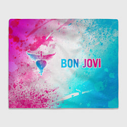 Плед флисовый Bon Jovi Neon Gradient, цвет: 3D-велсофт