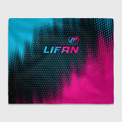 Плед флисовый Lifan Auto Neon Gradient, цвет: 3D-велсофт