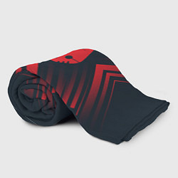 Плед флисовый Красный Символ Stray на темном фоне со стрелками, цвет: 3D-велсофт — фото 2