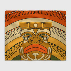 Плед флисовый Polynesian tiki APATHY, цвет: 3D-велсофт