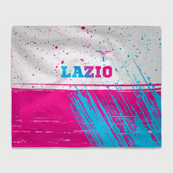 Плед флисовый Lazio neon gradient style: символ сверху, цвет: 3D-велсофт