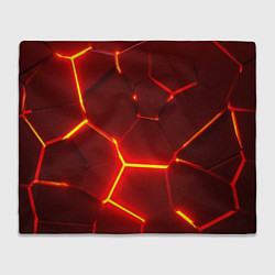 Плед флисовый Красные неоновые геометрические плиты, цвет: 3D-велсофт