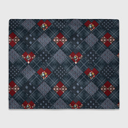 Плед Red and blue denim patchwork