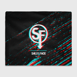 Плед флисовый Sally Face в стиле glitch и баги графики на темном, цвет: 3D-велсофт
