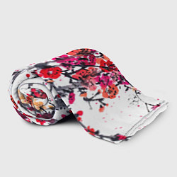 Плед флисовый Живописная ветка сакуры, цвет: 3D-велсофт — фото 2