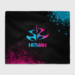 Плед флисовый Hitman - neon gradient, цвет: 3D-велсофт