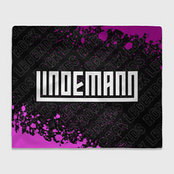 Плед флисовый Lindemann rock legends: надпись и символ, цвет: 3D-велсофт