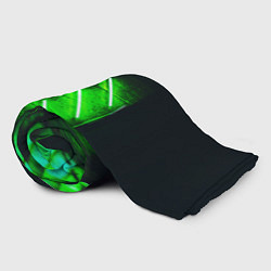 Плед флисовый Неоновые зелёные стрелки во тьме, цвет: 3D-велсофт — фото 2