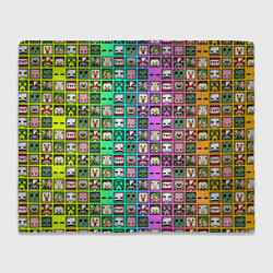 Плед флисовый Minecraft characters neon, цвет: 3D-велсофт