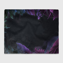 Плед флисовый Неоновые космические тропики, цвет: 3D-велсофт