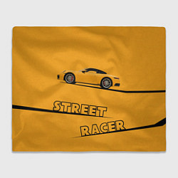 Плед флисовый Желтая машинка street racer, цвет: 3D-велсофт