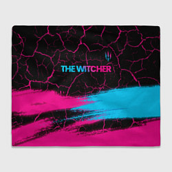 Плед флисовый The Witcher - neon gradient: символ сверху, цвет: 3D-велсофт