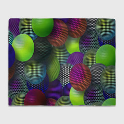 Плед флисовый Трехмерные разноцветные шары, цвет: 3D-велсофт