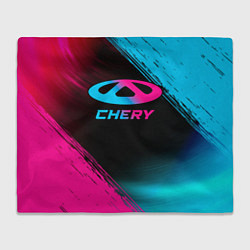 Плед флисовый Chery - neon gradient, цвет: 3D-велсофт