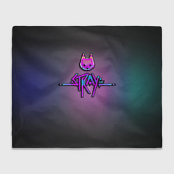 Плед флисовый Stray logo neon, цвет: 3D-велсофт