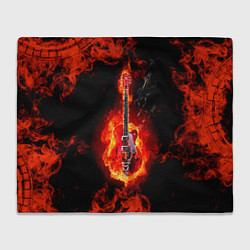 Плед флисовый Огненная гитара, цвет: 3D-велсофт
