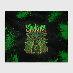 Плед флисовый Slipknot green satan, цвет: 3D-велсофт