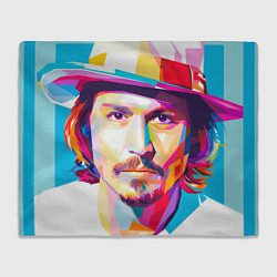 Плед флисовый Джонни Депп портрет, цвет: 3D-велсофт