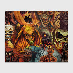 Плед флисовый Монстры ужасные хэллоуинские, цвет: 3D-велсофт