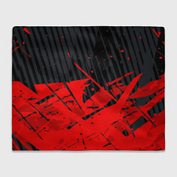 Плед флисовый Красные брызги на черном фоне, цвет: 3D-велсофт