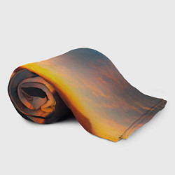 Плед флисовый Горная река на фоне заката, цвет: 3D-велсофт — фото 2