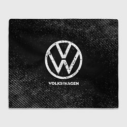 Плед флисовый Volkswagen с потертостями на темном фоне, цвет: 3D-велсофт