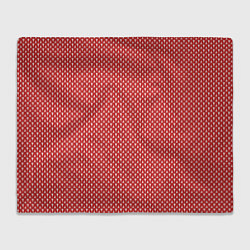 Плед флисовый Вязанное полотно - Красное, цвет: 3D-велсофт