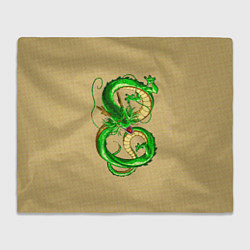 Плед флисовый Зелёный дракон в форме цифры 8, цвет: 3D-велсофт